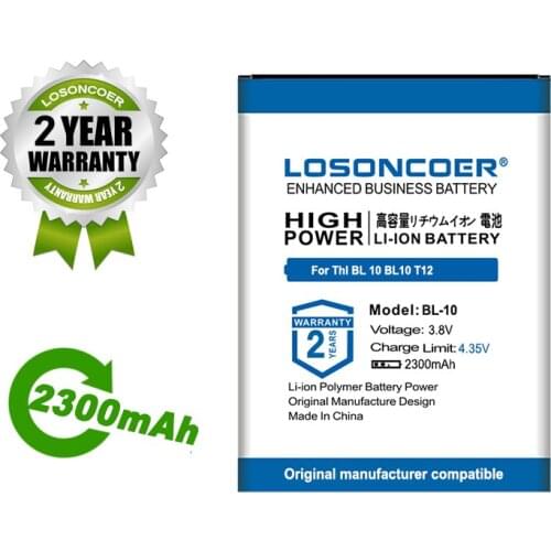 LOSONCOER Battery NEW 2300mAh BL-10 Battery For Thl BL 10 BL10 T12 Mobile Phone