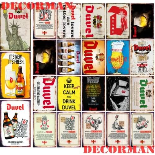 [ Mike86 ] Duvel Belgium BEER Metal tin sign Wall Plaque Retro Wine Poster Painting Pub Decoration LTA-2032 20*30 CM
