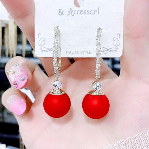 Fashion show ladies sparkling rhinestone tasselpendant earrings pearl earringsjewelry evening dress featured earring accessories