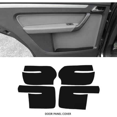 Soft Leather Door Panel Cover For VW Touran 2006 2007 - 2015 4pcs Car-styling Door Armrest Panel Skin Cover Sticker Trim