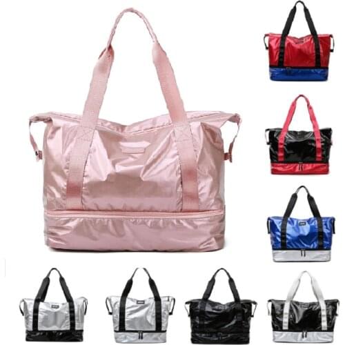 New Womens Gym Bag，Travel Duffle Bags Dry Wet Separation Yoga Fitness Bag With Shoes Pocket Big Capacity Multifunction Handbags