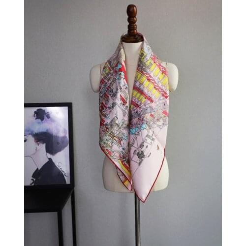 Sep NEW 100% Silk Scarf Head Scarves Women Large Square Silk Shawl Wraps 35