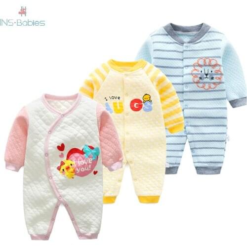 2020 New Brands Baby Clothes Spring Air Cotton Warm Pajamas Infant Boys Climbing Autumn Long Sleeved Roupas Girl Animal Costumes