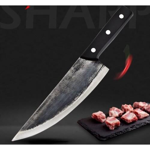 Cleaver Knife Handmade Forged Butcher Knife Stainless Steel Kitchen Knife for Meat Fruit Fish Vegetables Chef Knife Boning Knife