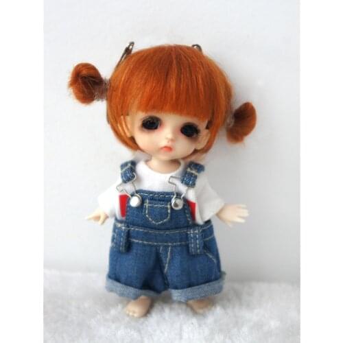 JD415 3-4inch 9-10CM 1/12 Twins Pony Bowls mohair BJD wigs Lati White tiny Doll accessories