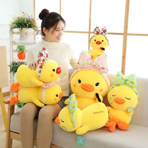 25-45cm Cute LaLafanfan Cafe Yellow Duck Plush Toy Cartoon Makeup Duck Stuffed Doll Soft Animal Dolls Girl Toys Birthday Gift