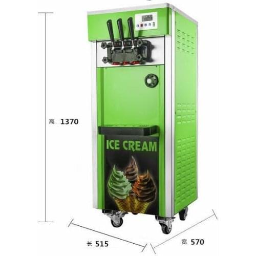 With ice cream cone system 18-25L/H ! Free shipping by sea CFR stainless steel soft serve ice cream vending machine coin price