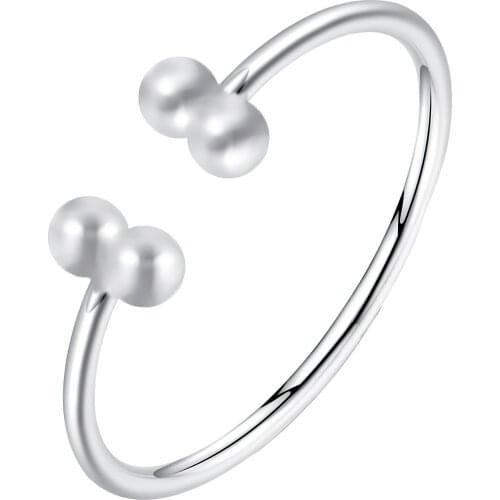 DARK DIAMOND-ring four balls in 925 sterling silver. Comfortable jewel for daily use. Adjustable