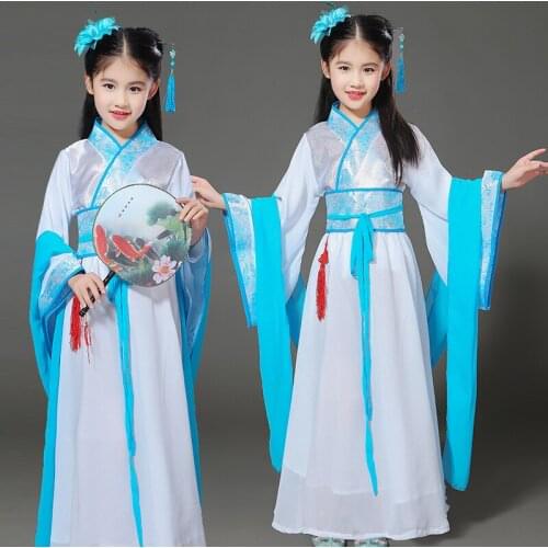 Girls Chinese Traditional Hanfu Dress Ancient Chinese Opera Tang Han Ming Costume Dynasty Child Clothing Folk Dance Children Kid
