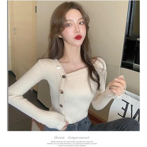 2020 Spring New Inner Sweater Sweater Knitted Clothes Womens Bottoming Shirt Long-sleeved Foreign Trend
