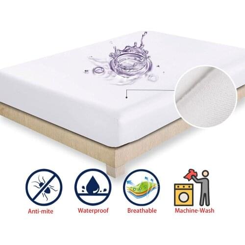 Premium 100% Waterproof Mattress Protector, Breathable & Noiseless Mattress Pad Cover, Fitted 12"-18.2" Deep, Smooth Soft Cotton