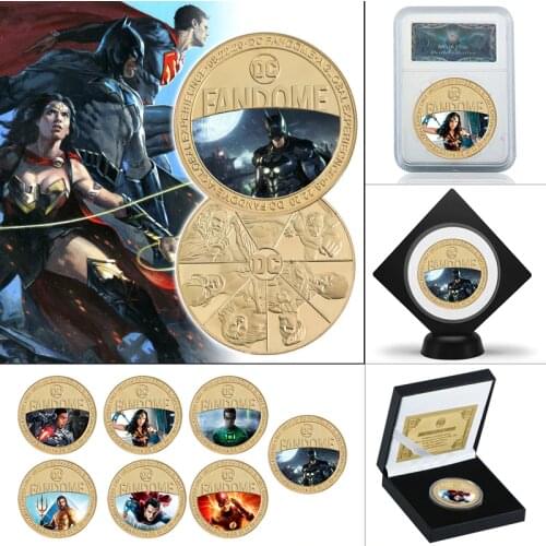 WR 5pcs Gold Plated Coins Collectibles with Box US Coin Original Anime Coins Gift Set Dropshipping