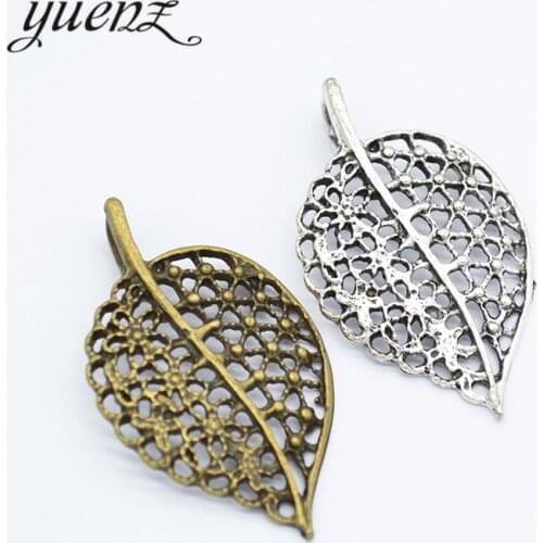 YuenZ 7pcs 2 color Antique tree leaf Charms European Bracelets Charm Pendants Fashion Jewelry Making Findings DIY 40*23mm Q364