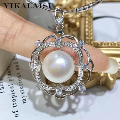 YIKALAISI 925 Sterling Silver Jewelry Pearl Pendants 2019 Fine Natural Pearl jewelry 10-11mm Pendants For Women wholesale