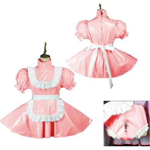 Women Cute Short Sleeve Mini Dress Lolita Style Anime Dress With Apron Sweet Girl Maid Cosplay Party Princess Dresses With Pant