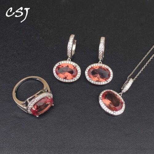 CSJ Zultanite Gemstone Jewelry Sets 925 Sterling Silver Stone Color Change Jewelry For Women Wedding Engagment Party Gift Box
