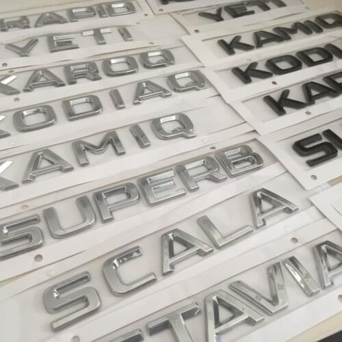 3D ABS Octavia Superb RAPIDA FABIA KAMIQ KAMIQ KAROQ YETI 4X4 car letters Rear Trunk emblem badge sticker Decal styling
