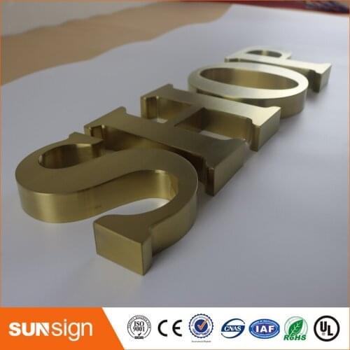 No lighting brushed stainless steel 3D letters