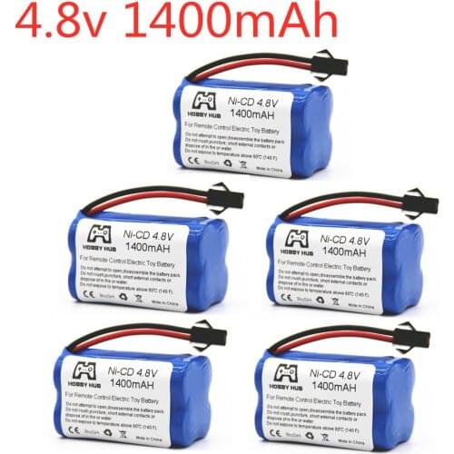 4.8v Rechargeable Battery AA Battery Pack 4.8V 1400mAh Ni-Cd Batteries SM-2P Plug For RC cars boat toy model 1/2/3/4/5/10pcs