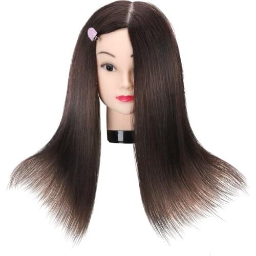 Barber Shop Accessories for Fresh Haircutter Real Hair Training Head Hair Dressing Tool