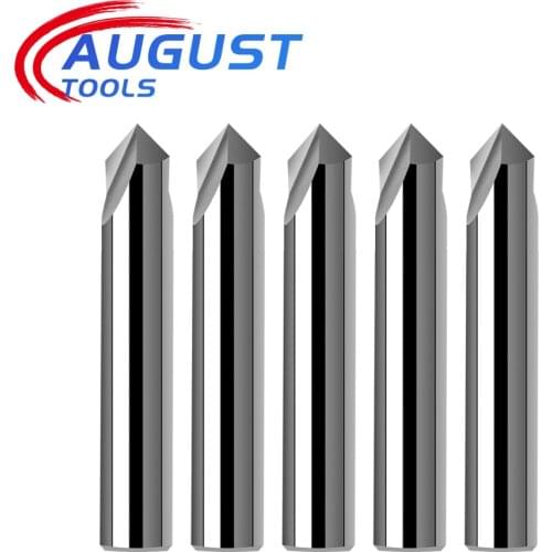 Augusttools Aluminum Cnc Cutter Chamfering Milling Cutter End Mill 60 90 120 Degree Coated 3 Flute Chamfer End Mills 3mm 4mm 6mm