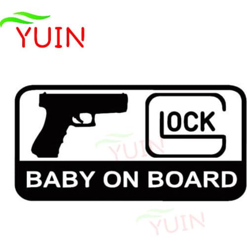 GLOCK BABY ON BOARD Car Sticker Fashion Character Decoration Decals Personalized PVC Cars Accessories Exquisite Waterproof Decal