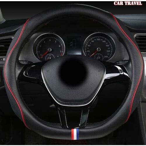 CAR TRAVEL Leather Car Steering Wheel Cover For Audis A1 A3 A4 A4L A5 A6L A7 A8 Q3 Q5 Q7 TT