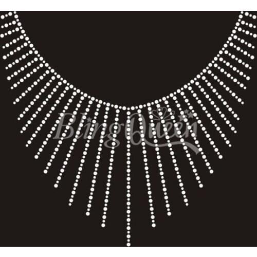 BlingQueen 25PCS/LOT Neckline Rhinestone Hot Fix Iron On Appliques
