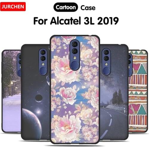 JURCHEN Phone Case For Alcatel 3L 2019 5039D 5039 Case Cute Cartoon Soft TPU Back Cover For Alcatel 3L 3 L 2019 Case Cover 5.94"