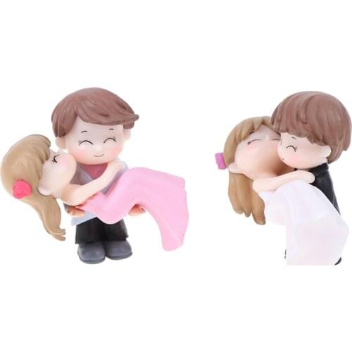 1set Miniatures Sweety Lovers Couple Resin Figurines Crafts For Valentines Day Gift For Home Decoration supply
