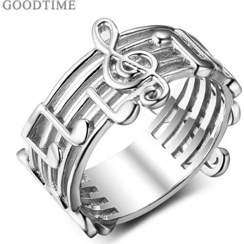 Fashion Ring For Women 925 Sterling Silver Anniversary Jewelry Musical Note Ring For Bridal Wedding Girl Party Dress Up
