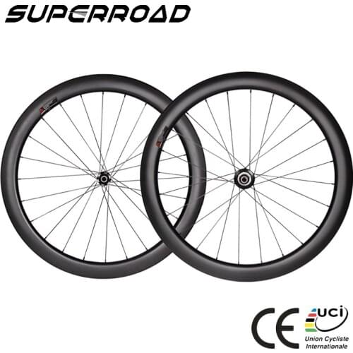 Superroad 50mm depth Tubeless Off road wheels UD Matte carbon wheels disc brake 700c 24/24H Powerway straight pull disc hub