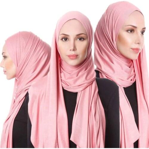 Fashion Muslim Women jersey hijab scarf shawls and wraps Plain Hijabs Islamic clothing foulard femme Arab headscarf kopftuch