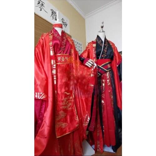 Wei Wuxian Lan Wangji Man-Man Couple Wedding Costume Hanfu Cosplay for Anime The Founder of Diabolism Male Wedding Costume