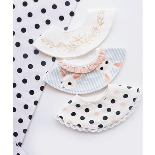Ins Korean campus style baby bib baby cotton saliva towel lady lace wild fake collar year-round bib