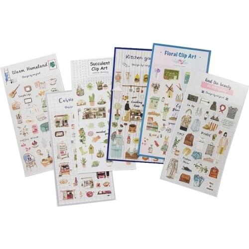1 Sheet/pack Cute Art Life Series Stickers Kawaii Diary Deco Scrapbooking Planner Paper Stickers Childrens Sticky