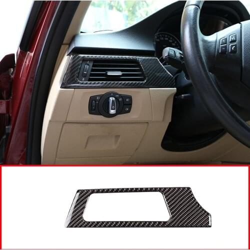 For BMW E90 E92 3 Series 2005-2012 Carbon Fiber Stickers Car Driver Side Air Conditioning Vent Frame LHD and RHD Accessories