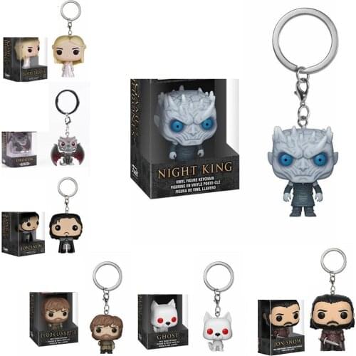 New Pocket Keychain Official Game of Jon Snow Throne Characters Action Figure Collectible Toys For Child Gifts
