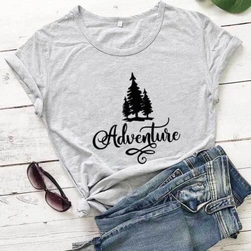 Adventure Shirt New Arrival Summer 100%Cotton Funny T Shirt Nature Shirts Camp Life Shirt Forest Trees Vacation Shirt