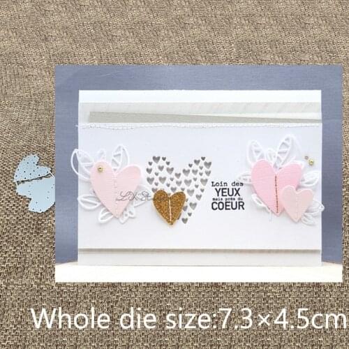 New Design Craft Metal stencil mold Cutting Dies 2pcs hearts decoration scrapbook die cuts Album Paper Card Craft Embossing