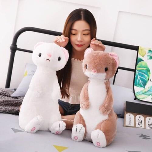 Adorable Pet Ferret Doll Soft Cartoon Sofa Cushion Comfy Plush Stuffed Room Car Decor Xmas Birthday Gift Baby Sleep Present