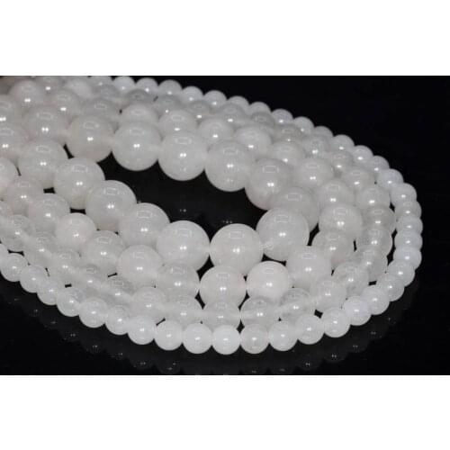 Wholesale White Jad e Beads, Quartznite Beads,Round Stone 4mm 6mm 8mm 10mm 12mm Round Beads for jewelry,1 of 15" full strand