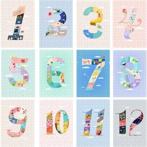 50x70cm 1000 Pieces Adult Puzzle Jigsaw Number Montessori Wooden Puzzles Decompression Adulto Educational Toys For Children