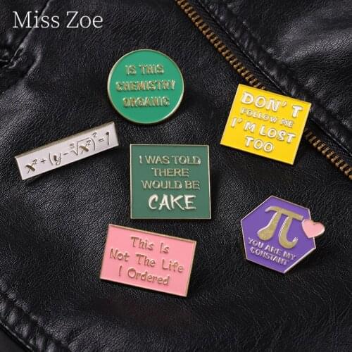 Polygonal Mathem And Chemistry Hobby Custom Enamel Pin Formula Brooch Metal Badge Backpack Hat Bag Gift For Scientist Students