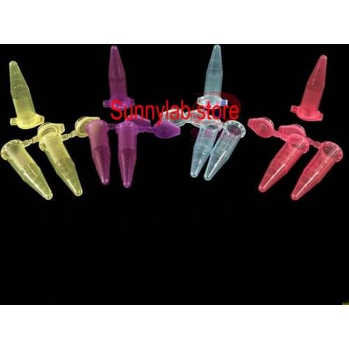 500pcs/lot 1.5ml Colourful Plastic centrifuge tube Conical bottom sample tube Vial Clear Container Laboratory