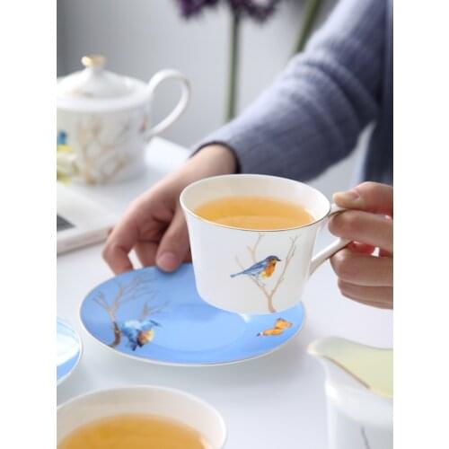 Modern Ceramic Coffee Cup Saucer Luxury Simply Handmade Creativity Reuseable Tea Cups Bone China Coffee Tazas Drinkware EK50BD