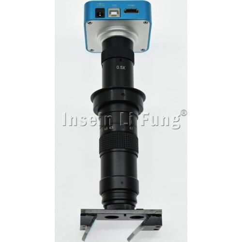 3D Side Face Adjustable Large Field of View 10X-180X Magnification Zoom C-mount Lens+20MP 1080P 60FPS HDMI HD Microscope Camera