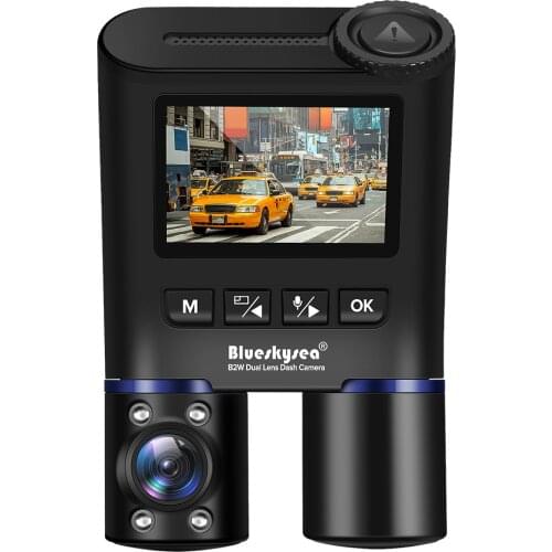Blueskysea B2W Built in GPS WiFi G-sensor Dash Cams Dual Lens Car DVR Recorder Vehicle Rear View Camera Night Vision 32G Dashcam