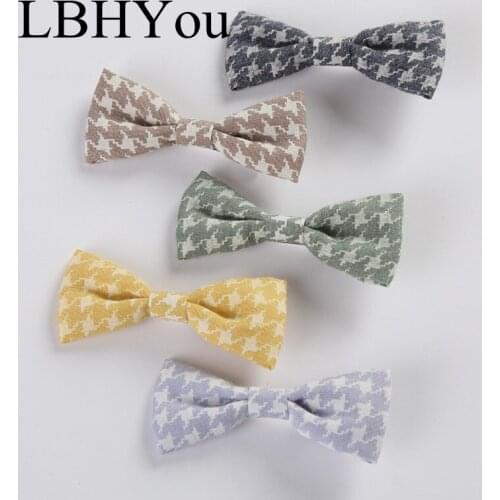 2019 Fashion Classic Pattern Hand Tie Hairpins Handmade Linen Bows Hair Clips,School Girls Cotton Hair Accessories Drop Shipping