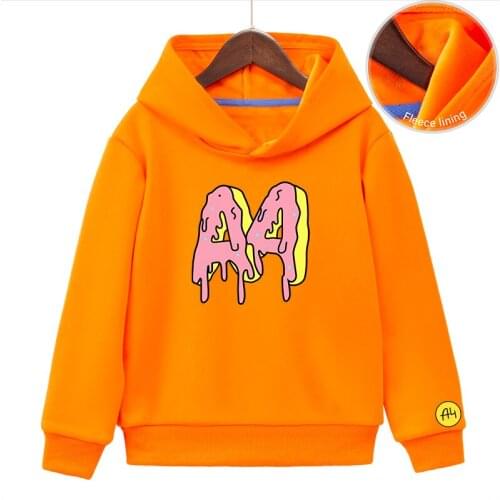 А4 мерч Boys Girl Thick Winter Hoodies Hoodies Warm Flannel lining Child Hoodies Sweaters a4 Donuts Winter Kids Clothing